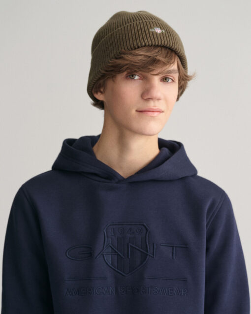 Gant Teens Shield Cotton Beanie Juniper Green