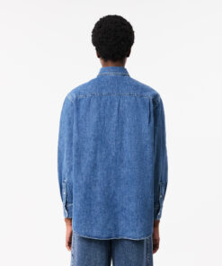 Lacoste Oversized Denim Shirt Blue