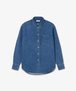 Lacoste Oversized Denim Shirt Blue