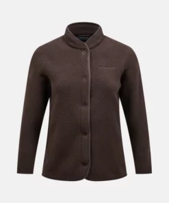 Peak Performance Fleece Snap Cardigan Women Cliff Edge