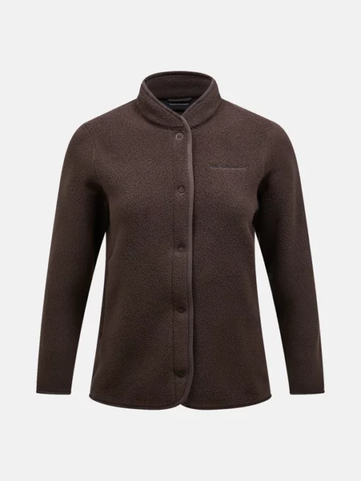 Peak Performance Fleece Snap Cardigan Women Cliff Edge