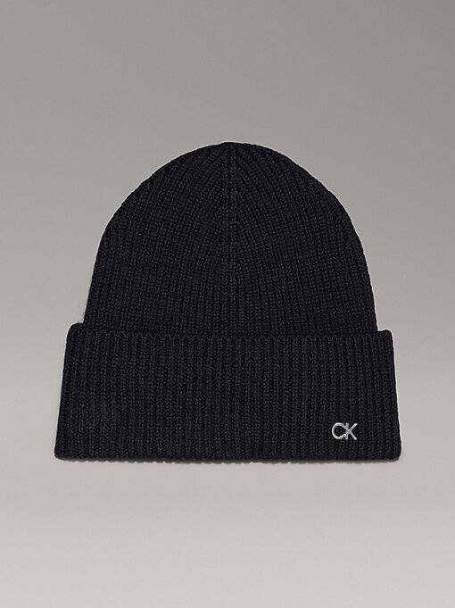 Calvin Klein Wool Cashmere Blend Beanie Black
