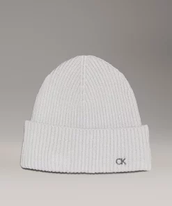 Calvin Klein Wool Cashmere Blend Beanie Pearl Grey