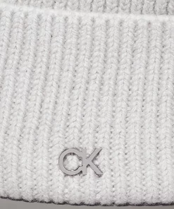 Calvin Klein Wool Cashmere Blend Beanie Pearl Grey