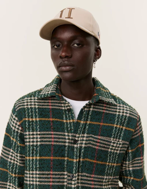 Les Deux Kaleb Check Overshirt Pine Green/Ivory