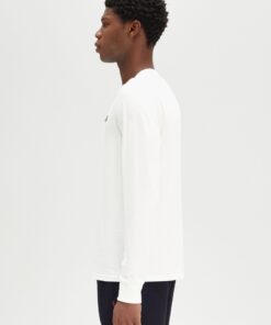 Fred Perry Long Sleeve Crew Neck T-shirt Snow White