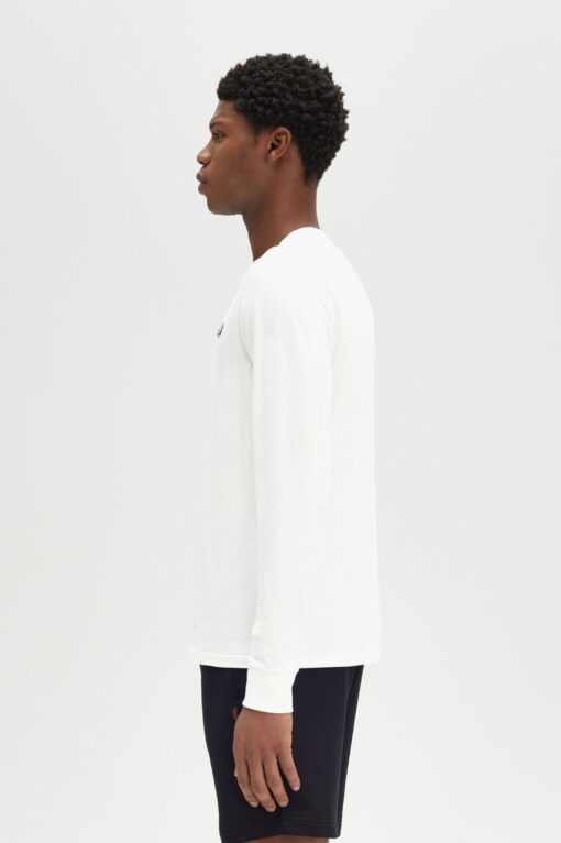 Fred Perry Long Sleeve Crew Neck T-shirt Snow White