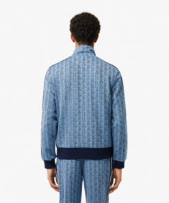 Lacoste Paris Jaquard Monogram Zipped Sweatshirt Light Blue/Blue