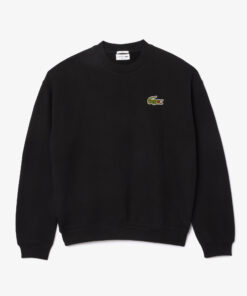 Lacoste Loose Fit Badge Accent Sweatshirt Black