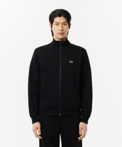 Lacoste Zip-Up High Neck Fleece Sweatshirt Black