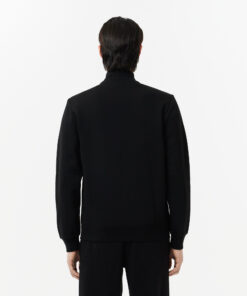 Lacoste Zip-Up High Neck Fleece Sweatshirt Black