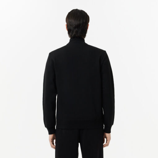 Lacoste Zip-Up High Neck Fleece Sweatshirt Black