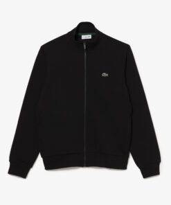 Lacoste Zip-Up High Neck Fleece Sweatshirt Black