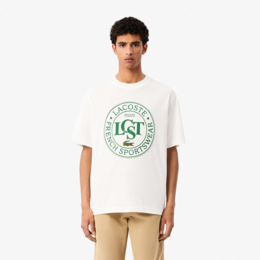 Lacoste Loose Fit Heavy Cotton Printed T-shirt White