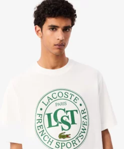 Lacoste Loose Fit Heavy Cotton Printed T-shirt White