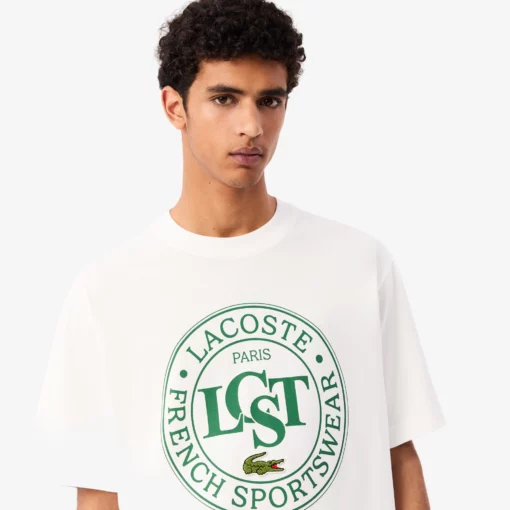 Lacoste Loose Fit Heavy Cotton Printed T-shirt White