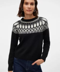 Vero Moda Simone Nordic Pullover Black