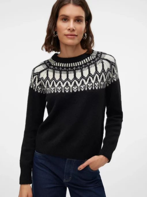 Vero Moda Simone Nordic Pullover Black