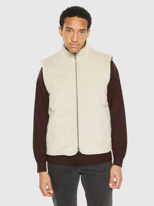 Knowledge Cotton Apparel Corduroy Vest Light Feather Gray