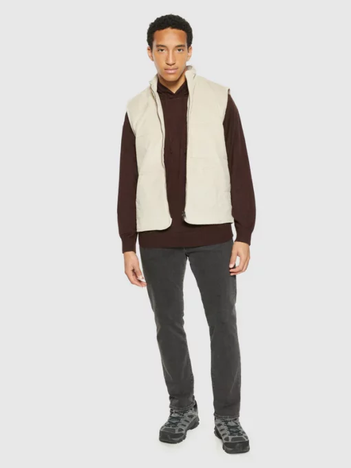 Knowledge Cotton Apparel Corduroy Vest Light Feather Gray
