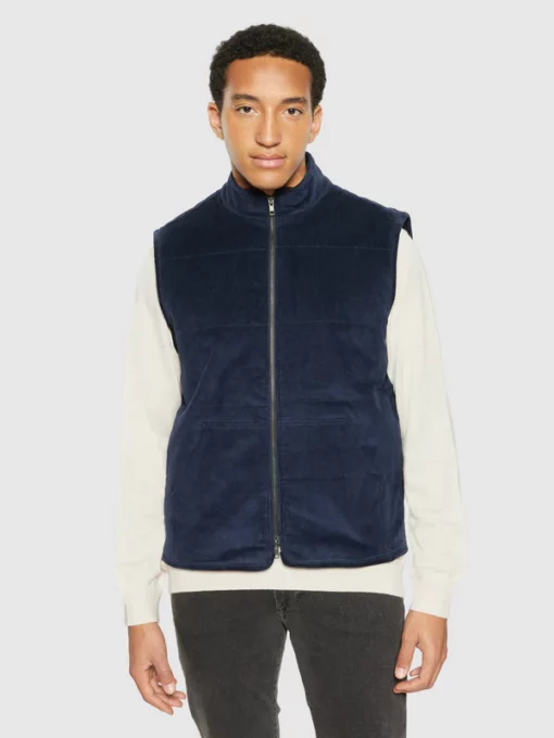 Knowldge Cotton Apparel Corduroy Vest Night Sky