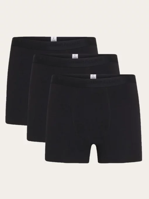 Knowledge Cotton Apparel 3-Pack Underwear Black Jet