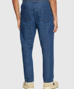 Knowledge Cotton Apparel Fig Loose Denim Pants Dark Blue Denim