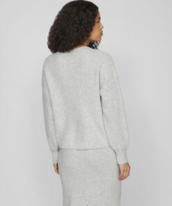 Vila Kachel Knit Light Grey Melange