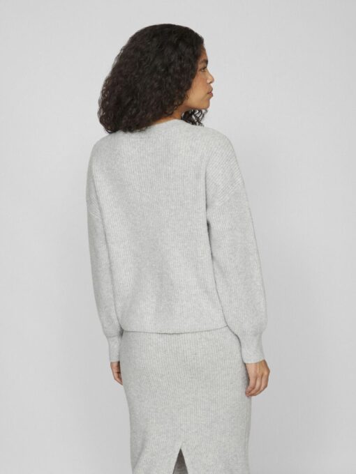 Vila Kachel Knit Light Grey Melange