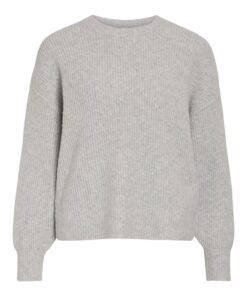 Vila Kachel Knit Light Grey Melange