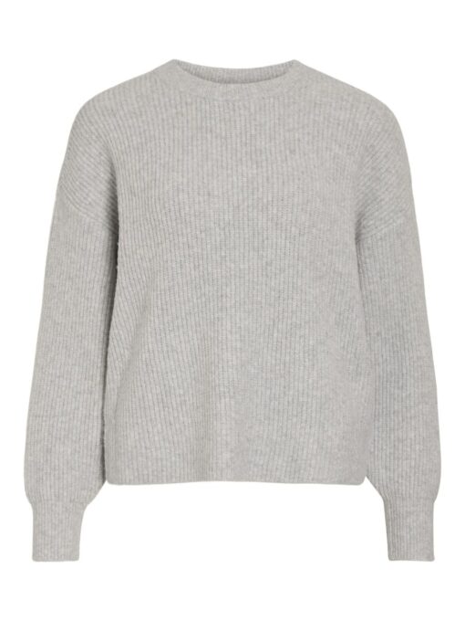 Vila Kachel Knit Light Grey Melange