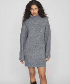 Vila Nynni Knit Dress Medium Grey Melange