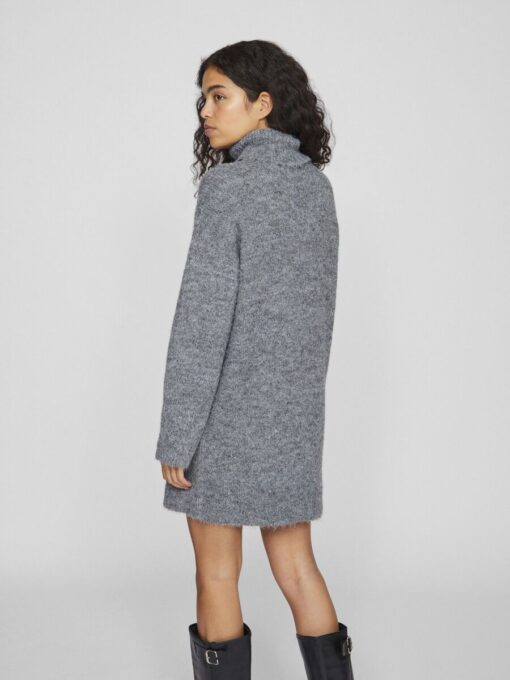 Vila Nynni Knit Dress Medium Grey Melange