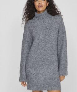 Vila Nynni Knit Dress Medium Grey Melange
