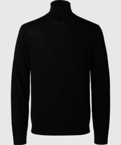 Selected Homme Tray Merino Roll Neck Sweater Black