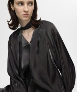 Selected Femme Farina Short V-Neck Dress Black