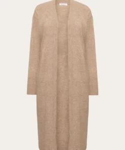 Knowledge Cotton Apparel Lambswool Long Cardigan Kelp Melange