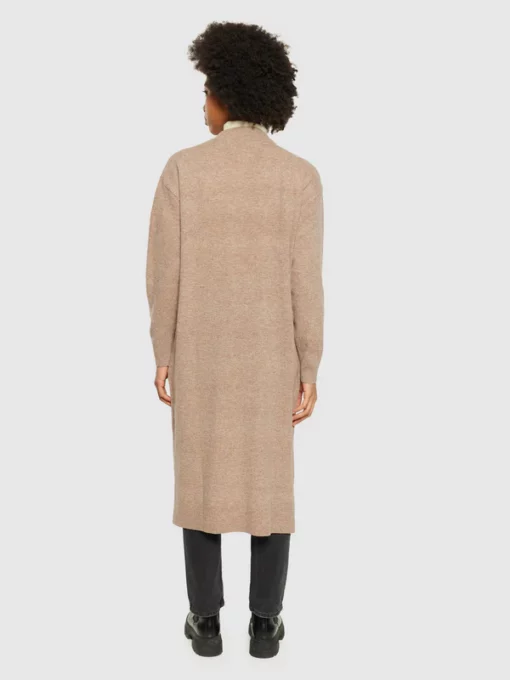 Knowledge Cotton Apparel Lambswool Long Cardigan Kelp Melange