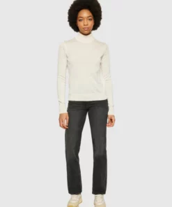 Knowledge Cotton Apparel Fine Merino Roll Neck Kelp