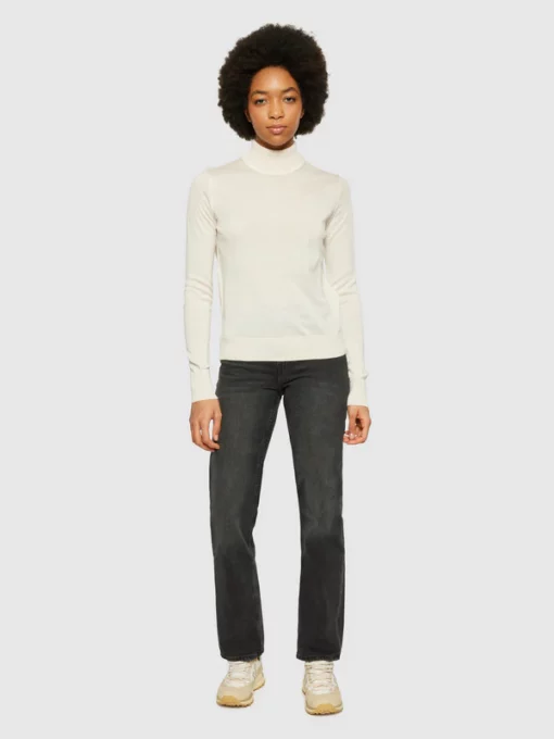 Knowledge Cotton Apparel Fine Merino Roll Neck Kelp