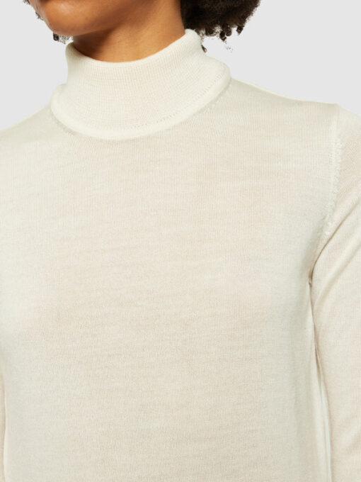Knowledge Cotton Apparel Fine Merino Roll Neck Kelp