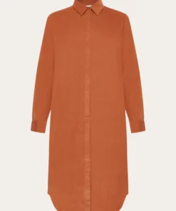 Knowledge Cotton Apparel Corduroy Wales Shirt Dress Mocha Bisque