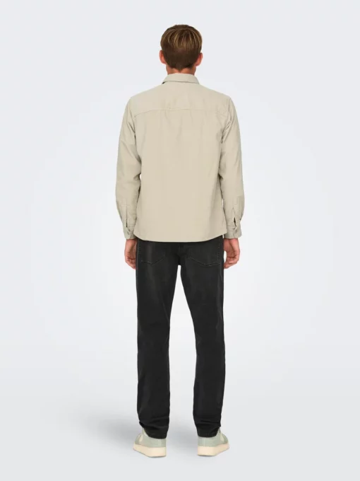 Only & Sons Alp Corduroy Overshirt Silver Lining