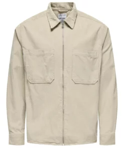 Only & Sons Alp Corduroy Overshirt Silver Lining
