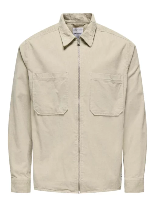 Only & Sons Alp Corduroy Overshirt Silver Lining