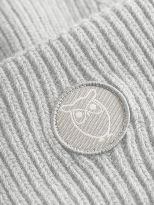 Knowledge Cotton Apparel Big Rib Beanie Grey Melange