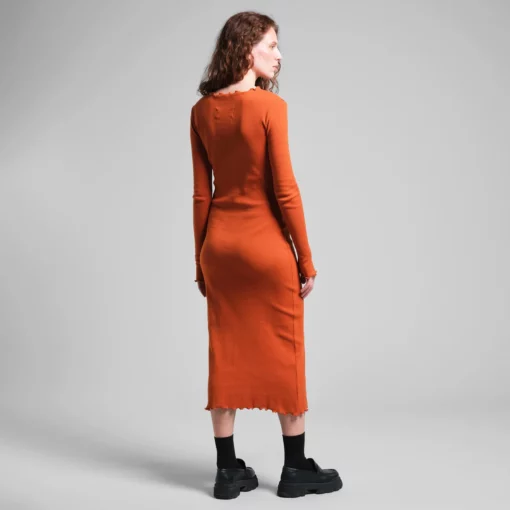 Dedicated Rib Dress Lofta Cinnamon Orange