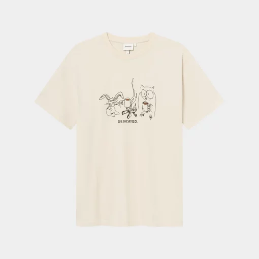 Dedicated T-shirt Stockholm Coffee Friends Oat White