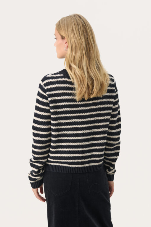 Part Two Leonida Cardigan Whitecap Gray Stripe