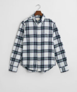 Gant Reg Flannel Plaid Shirt Fresh Blue